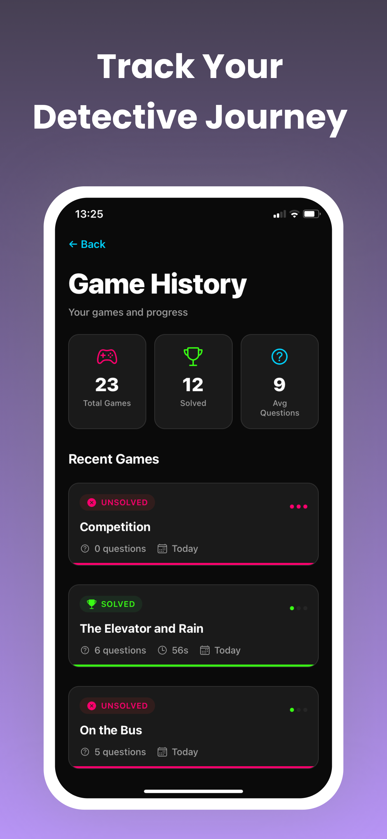 Track your detective journey